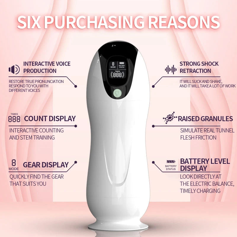 Automatic Sucking Telescopic Intelligent Sound Heating Simulation Sex Masturbation